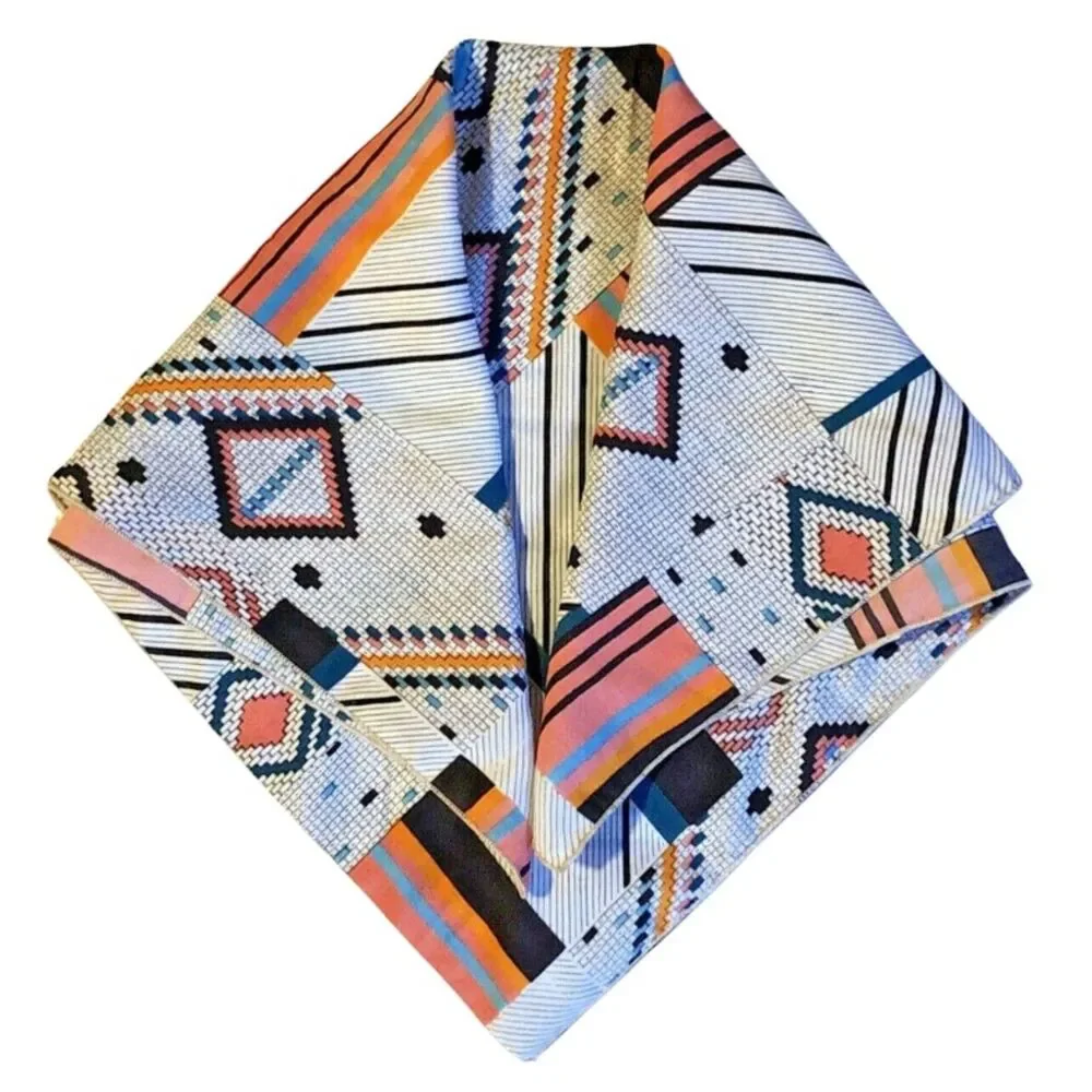 VTG MCM Chiffon Scarf Art to Wear Southwestern Geometric Abstract 21